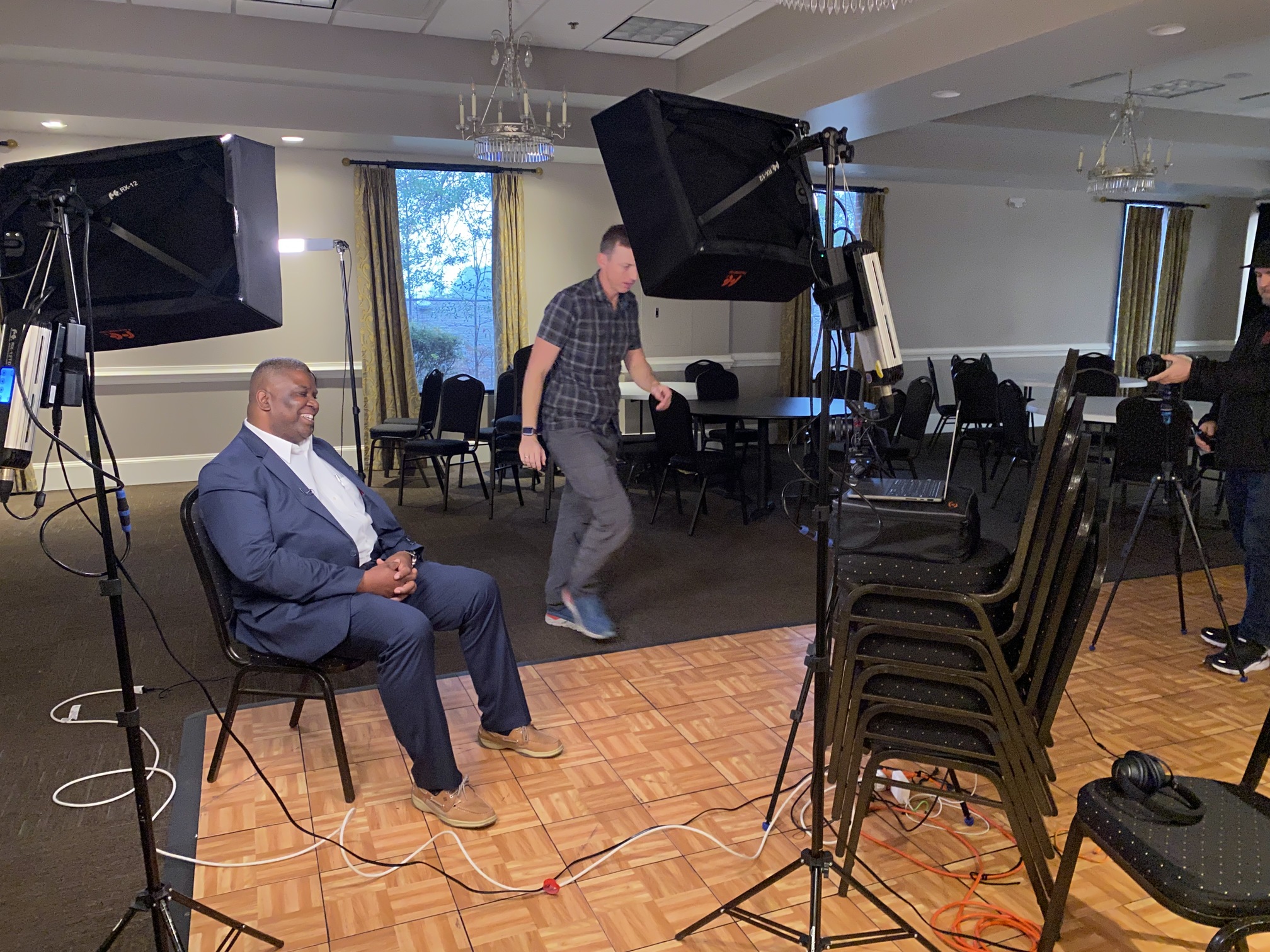 Clarence doing another interview.